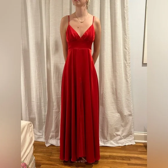 Free People | Dresses | Free People Red Dress Gown | Poshmark